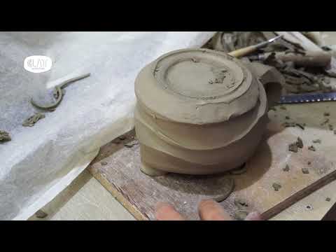 Hand trimming a jug - Pottery Making - Pottery Malaysia