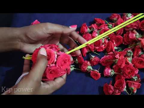 RED ROSE FLOWER Garland making ideas//Defferent Garland making ideas//garland making for God