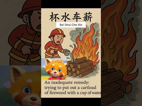 Chinese idiom, cup water fight flame,"BeiShui Che Xin" #easychineseidiom  #learnchineseidiom