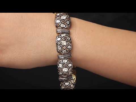 925 sterling silver polki diamond bracelet || Bracelets for her || Victorian Jewelry || Jeypore