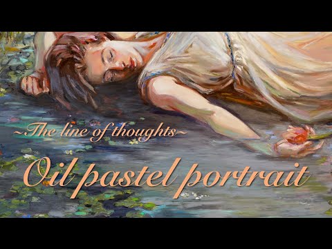 Lady of the lake | Oil pastel drawing with me❀ Relaxing art process video, Spring vibes