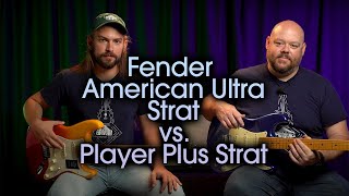 Video thumbnail for Fender Player Plus Stratocaster vs. American Ultra Stratocaster Comparison by Alamo Music Center