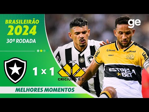 Gols e lances de Botafogo x Criciúma