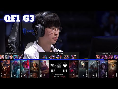 GEN vs HLE - Game 3 | Quarter Final LoL Worlds 2025 | Hanwha Life vs Gen.G G3 full