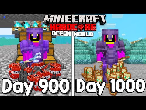 PaulGG - I Survived 1000 Days Of Hardcore Minecraft, In an Ocean Only World...