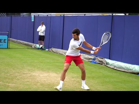 Novak Djokovic Backhand Slow Motion - ATP Tennis Two Handed Backhand Technique