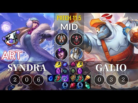 RJ Art Syndra vs Galio Mid - KR Patch 11.5