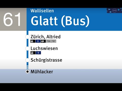 VBZ Ansagen » 61 Wallisellen, Glatt (Bus) — Zürich, Mühlacker | SLBahnen