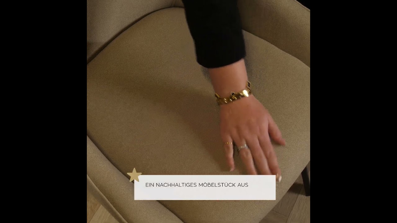 Esszimmerstuhl Lova recycelter Stoff hellgrau