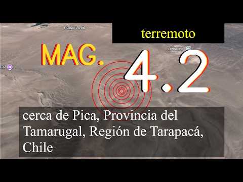 Un terremoto leve de magnitud 4,2 se produjo cerca de Pica, provincia de Tamarugal, Región de Tarap