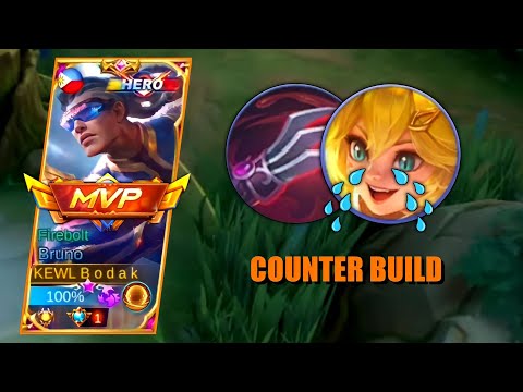COUNTER BUILD AGAINST NEW HERO JOY | BRUNO BEST BUILD AND EMBLEM - MLBB