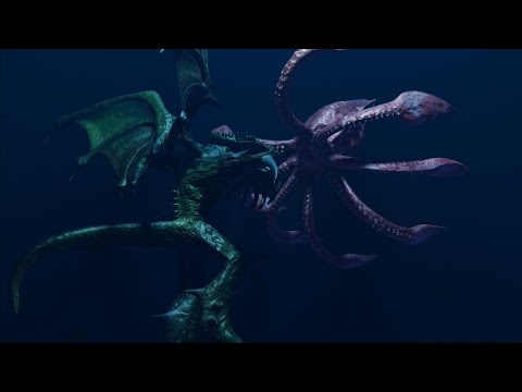 Cthulhu vs kraken | sea monsters animation.