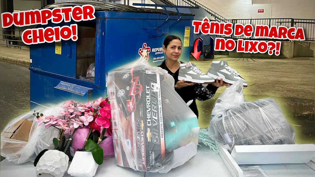 Dumpster Cheio! Tênis de marca no lixo dos Estados Unidos!😱🇺🇸