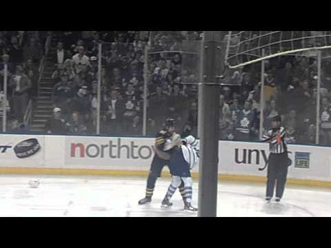 Hockey Fight - John Scott vs Frazer McLaren - 3/21/13