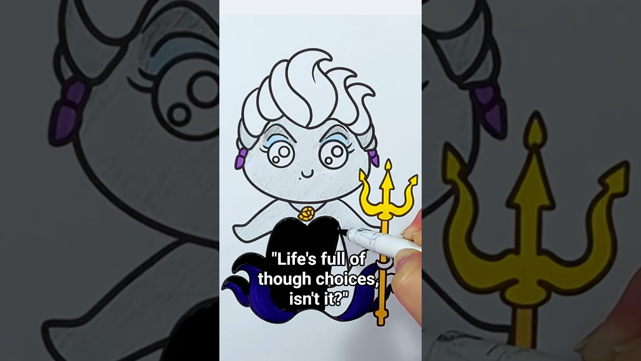 Baby Ursula Coloring Pages | Fun Disney Villain Art 👶🐙 #disneycoloring #coloringpages