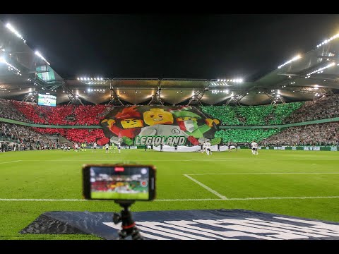 Doping kibiców Legii na meczu z FC Midtjylland