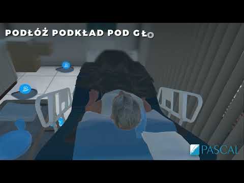 Opiekun medyczny VR — mycie głowy pacjentowi leżącemu