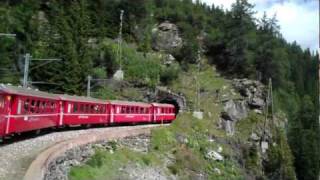 preview picture of video 'Swiss Railways, metre gauge - climbing out of Poschiavo and crossing the Bernina Pass.mp4'