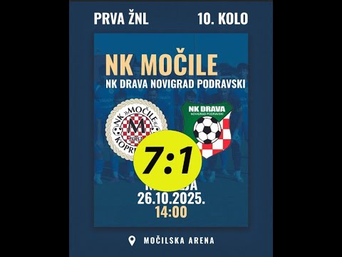 1.ŽNL 2025/26 - Koprivnica - 10.kolo: NK Močile - NK Drava NP 7:1 26.10.2025. - FullHD 50fps