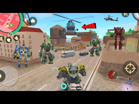 Rope Hero: Vice Town (BD 100 Assault Machine Fight Green Robot) Robot Cars - Android Gameplay HD