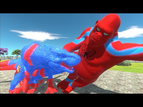3x SUPERMAN KID T-REX DEATH RUN - Animal Revolt Battle Simulator