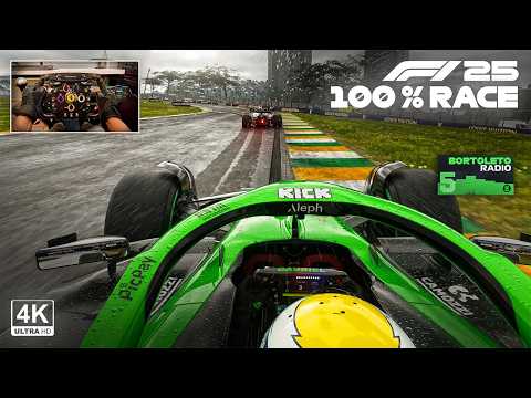 Gabriel Bortoleto's Kick Sauber C45 - 2025 Brazilian GP 100% Race | F1 25 Steering Wheel Gameplay