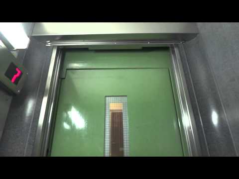 AMAZING Graham Brothers (modernized) traction elevator @ Abraham Bäckgatan 13D, Söderhamn, Sweden.