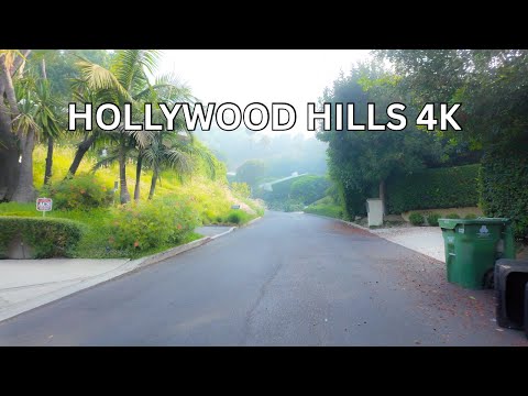 Early Morning HOLLYWOOD HILLS - Scenic Drive 4K 60fps - Los Angeles, USA