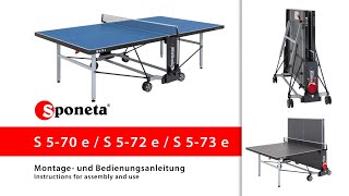 Sponeta S 5-70 / 72 / 73 e - Montageanleitung Tischtennistisch / Instructions for assembly and use