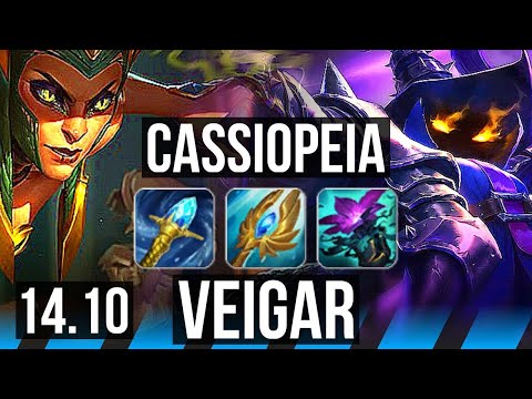 CASSIOPEIA vs VEIGAR (MID) | 72% winrate, 7 solo kills, Godlike | KR Master | 14.10