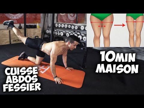 10min cuisse abdos fessier à la maison ! (sans matériel)