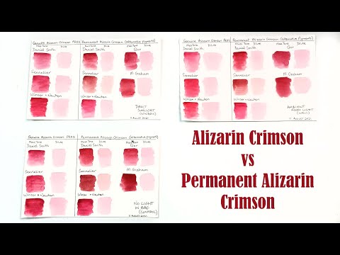 Alizarin Crimson vs Permanent Alizarin Crimson: What's the Difference? Lightfast Test Results!