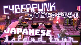 INCREDIBLE CYBERPUNK RURAL JAPANESE Island Tour🌺 With Rural Elements | Animal Crossing: New Horizons