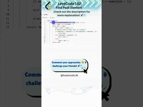 Find Peak Element Leetcode 162 Python Python Algorithm Interview