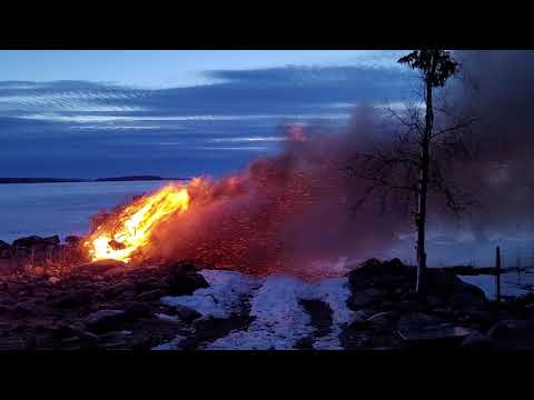 Easter bonfire in Himanka, Finland 2021
