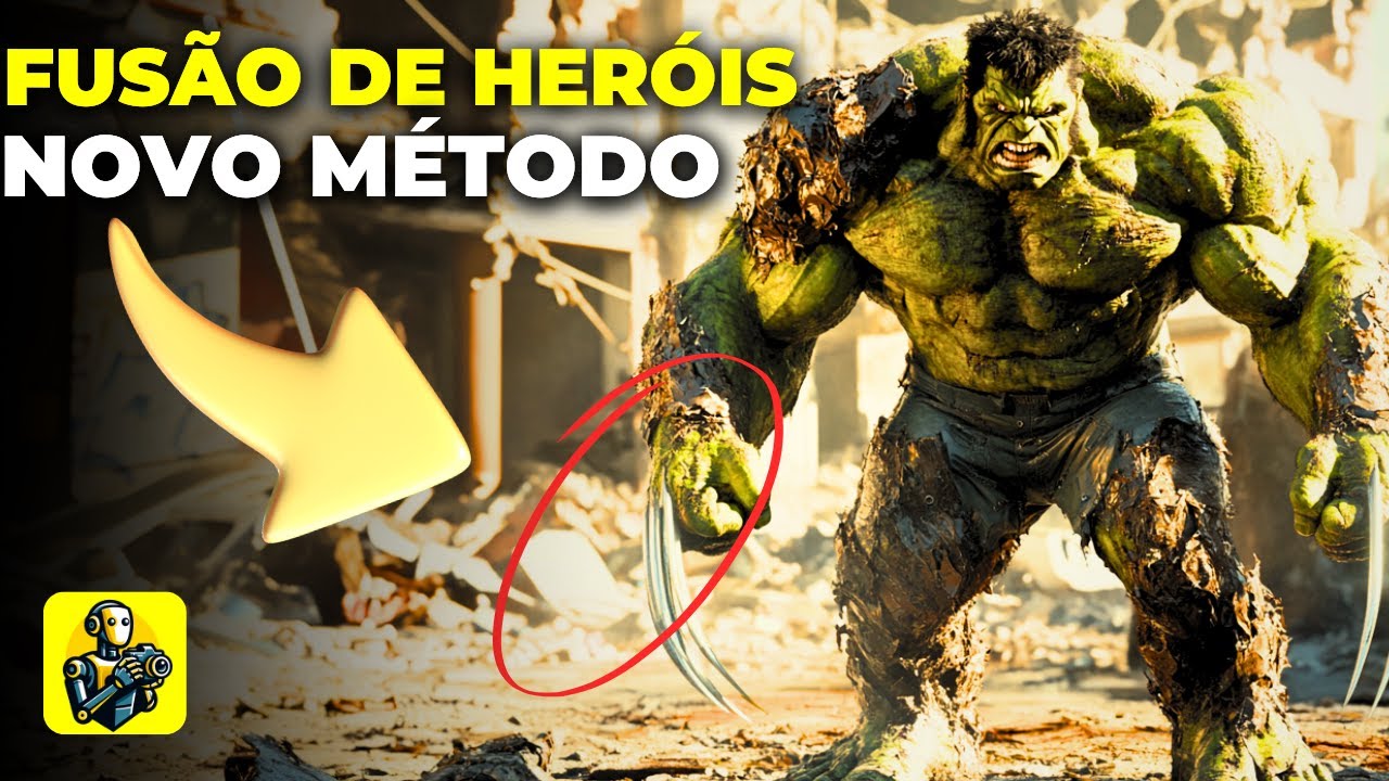 Como fazer vídeos de FUSÃO de heróis com IA GRÁTIS! (Passo a Passo) -  Heróis Hibridos!