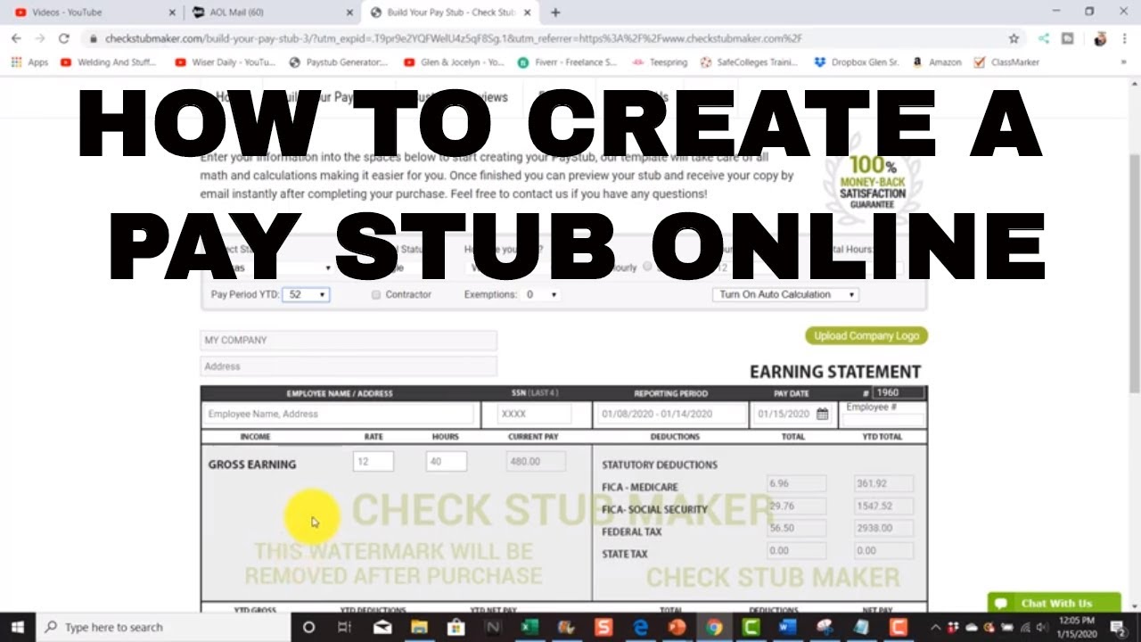 How To Make A Pay Check Stub Online For Your Employee Using Check Stub Maker
