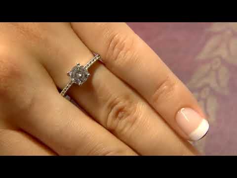 PR1009 0.92 Carat Round Cut Side Stone Diamond Engagement Ring