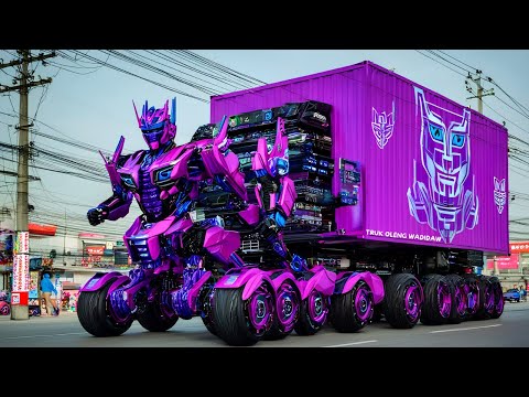 amazing! Container trucks transform into robots on the road