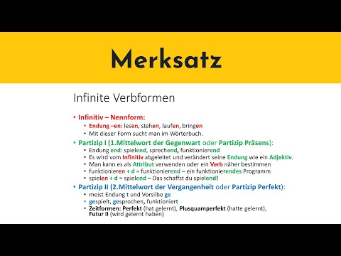infinite Verbformen