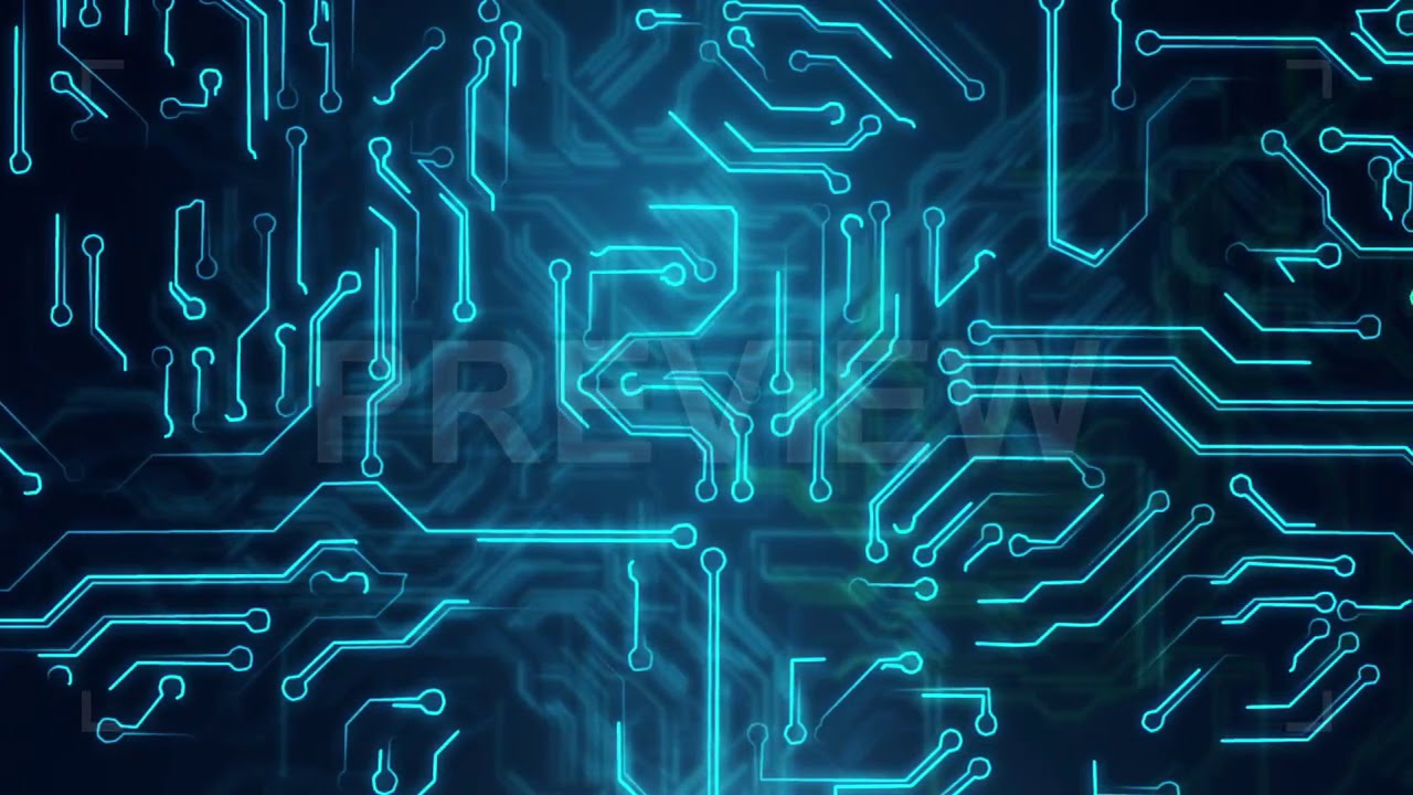 Abstract Blue Electronic Circuits Stock Motion Graphics