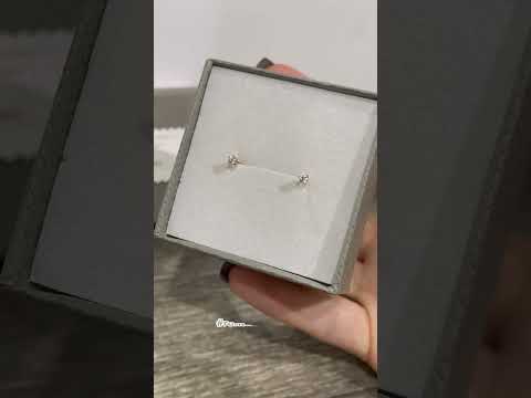 Подарок девушке - самые маленькие серьги-гвоздики пусеты "Фиолетовые аметисты в оправе медзолото" в коробочке - фото 1 - id-p2021710302