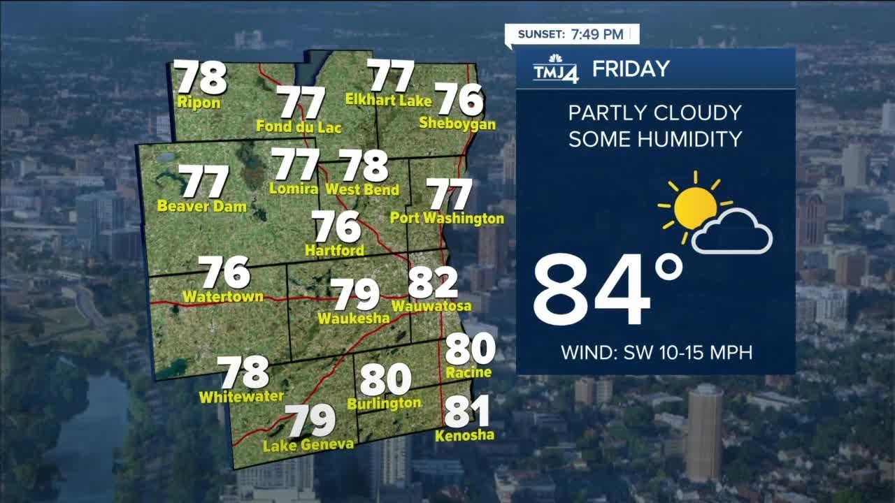 SE WI Weather: Highs in the 80s Friday, chance for evening showers