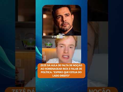 Zezé dá aula de falta de noção ao homenagear Rick e falar de política: "que esteja do lado direito”