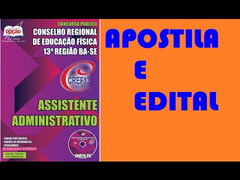Edital e Apostila Concurso CREF 13ª Região Bahia Sergipe 2015 Assistente Administrativo
