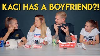KFC FAMILY MUKBANG - Q&amp;A - Kaci Tells Dad she has a boyfriend 😱