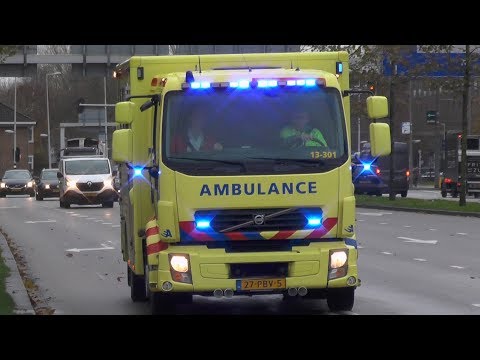 A1, IC Ambulance 13-301 naar en van het VUmc Amsterdam