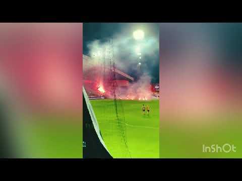 sfeer KV Mechelen-AA Gent ( tifo en pyro ) 🧨🔥🏆