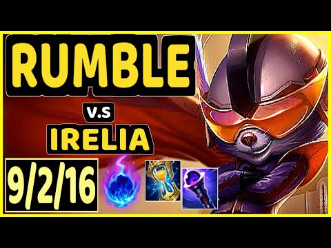 CRAZY (RUMBLE) vs IRELIA - 9/2/16 KDA TOP GAMEPLAY - KR Ranked GRANDMASTER