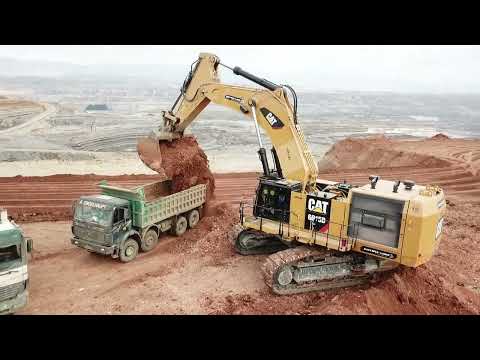 Huge Caterpillar 6015B Excavator Loading Trucks With Two Passes - Sotiriadis Mining Works